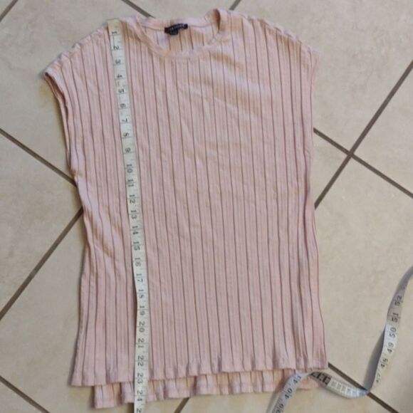 Eileen Fisher light pink stretchy Tencel ribbed knit shirt size XS - Picture 5 of 10